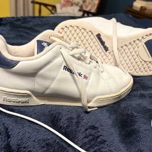 Reebok White and Blue Sneakers